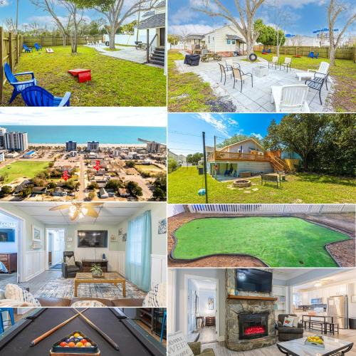 Myrtle Beach House | 2 Across the Street SingleFamily Homes, Centrally Located, Ocean View, Huge Private Yards, Decks, Patios, Games, Firepits, BBQs, Sleeps 27