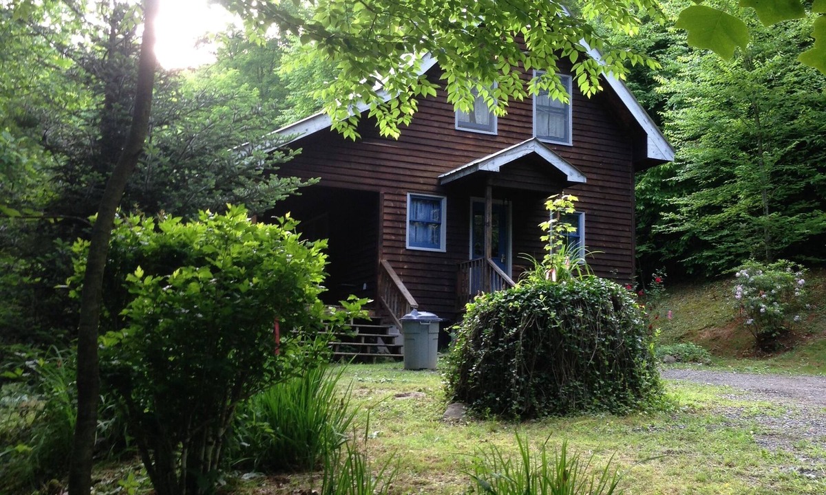 Plumtree Cabin | Classic mountain cabin with beautiful stone fireplace in a rural setting