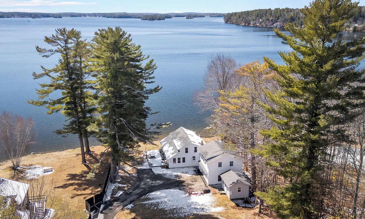 Winthrop House | Cobbossee Hideaway, lakefront property with dock for swimming, fishing, and sunrises