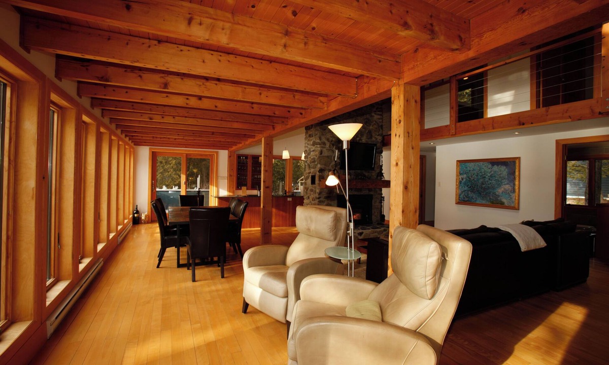 Memphremagog Regional County Municipality Ski Chalet | Exquisite lakeside retreat directly on Lake Memphrémagog offers serene getaway.