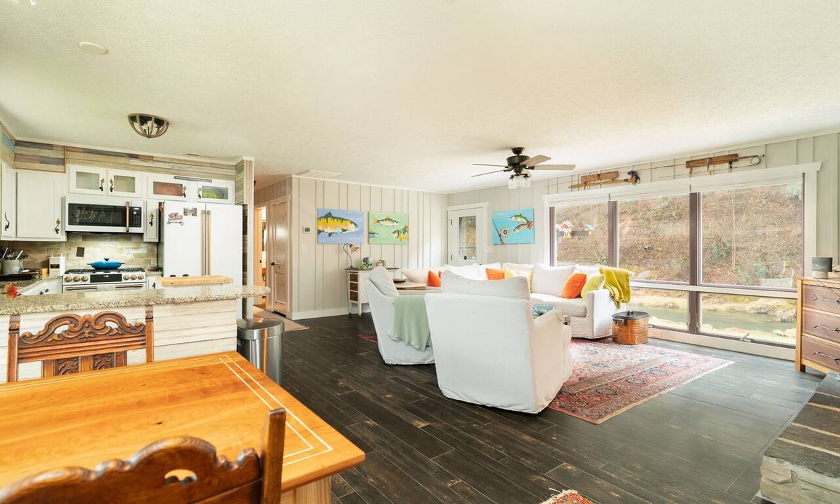 Burnsville House | Fishing on the Cane River in the Mountains.