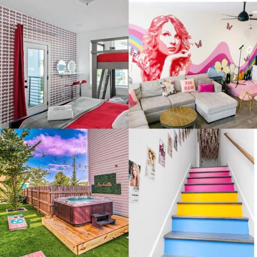 Katie Hill Neighborhood House | HotTub/Karaoke-10min to DT-9 beds-Swiftie's home