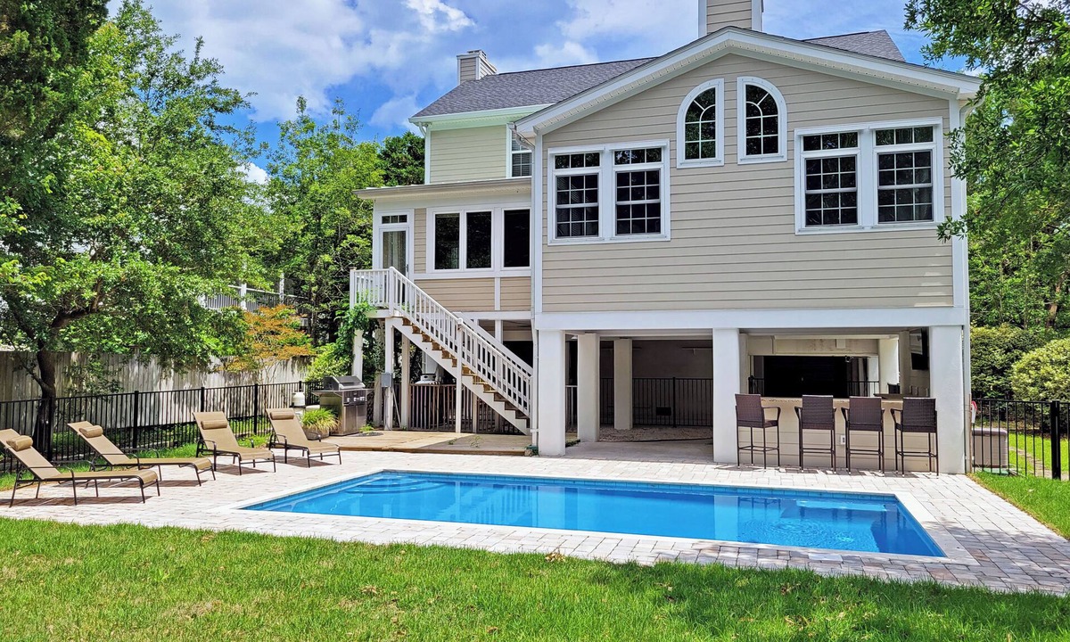 North Litchfield Beach House | Raised 2-Story Beach House, Beautiful Updates, Private Pool, Shortcut to Beach