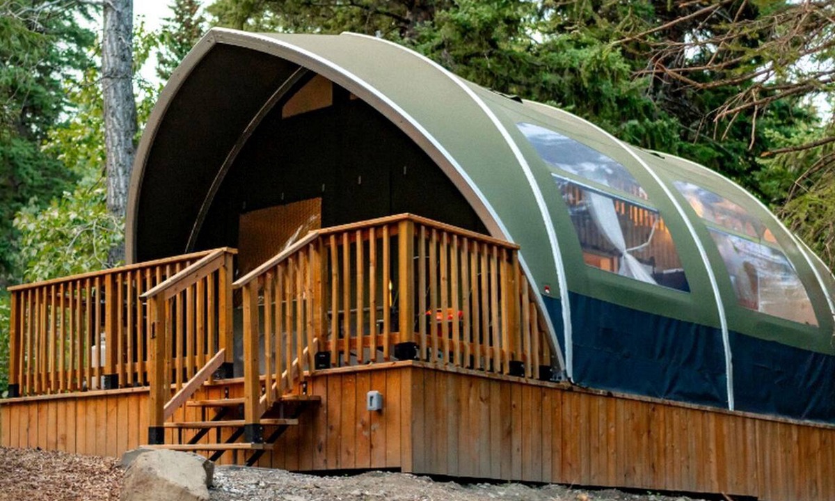 Castle Mountain Resort RV Rental | Unique Tented Cabin Fully Furnished and Equipped Perfect for Groups or Families in Alberta