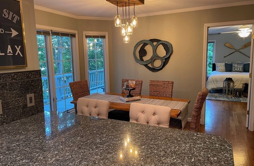 New London House | A Spirited Retreat Lakefront w/Dock, Theatre & Gameroom!