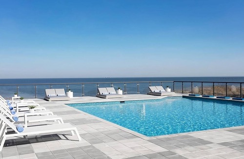 Northeast Virginia Beach Hotel | Bayview Escape! Family Suite Steps to Private Beach, Pool, Gym, & Onsite Dining!