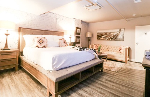 Seneca Apartment | Boutique hotel in historic downtown Seneca. Room #6, King bed.