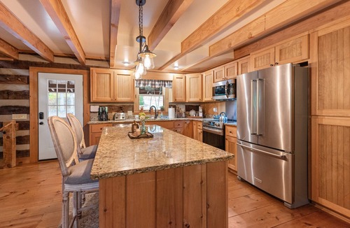 Todd Cabin | Cabin Chateau at Big Tree | Dreamy Deck with Outdoor Fireplace | Hot Tub & Foosball