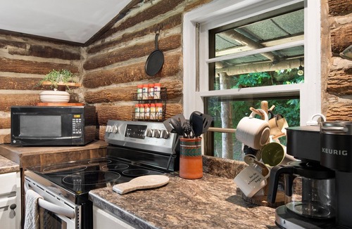 Spruce Pine Cabin | Cozy Log Cabin King Bed Rocking Chair Porch