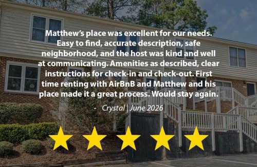 Northwest Raleigh House | Cozy Townhome Free Parking Near