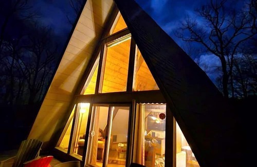 Burnsville Cabin | Deluxe A-Frame Chalet in Front of Waterfall in Blue Ridge Mountains, North Carolina