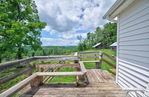 Galax House | Escape to this spacious countryside retreat featuring beautiful mountain views, a wraparound porch.