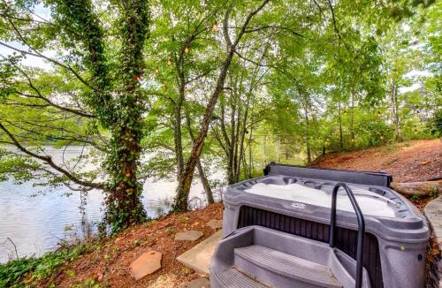 Six Mile House | Hot Tub, Dock, Lakefront: Luxe Six Mile Retreat