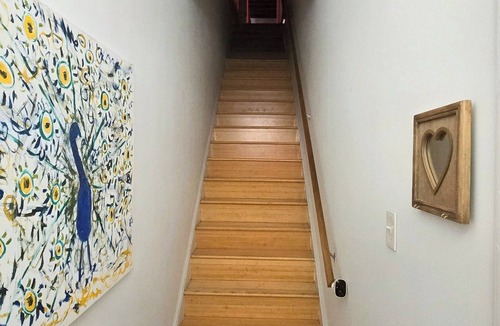 Monroe Ward Apartment | Large 1-bedroom apt with tall ceilings, brick walls, large tv, modern bathroom