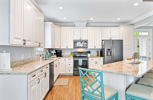 Crescent Beach House | Luxe Home w/Free Htd Pool, 50 Steps to Beach, Elevator, Putting Green, Tiki Bar