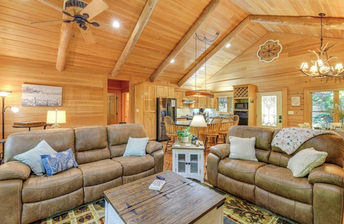 North Fork Township Cabin | Luxe Mountain Escape w/Hot Tub & Gym Near Boone!