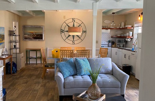 Cherry Grove Beach Apartment | Meander on Up - 2nd floor beach house! steps to the beach