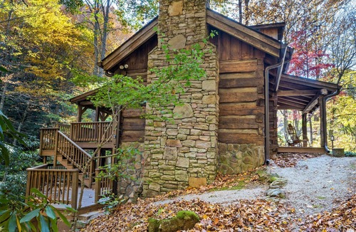 Frank Cabin | Pet-Friendly, Cozy Log Cabin w/Waterfall & Trout Stream