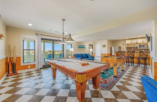 Salvo House | Premier Oceanfront Dog Friendly with Pool, Hot Tub, Elevator, Theater, Tiki Bar