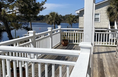 Ocean Isle Beach House | PRIVATE DOCK - INTERCOASTAL WATERWAY VIEWS: 5 Bedrooms, 4 Baths, Large Porch!