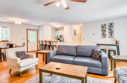 Royal Pines House | Recently renovated home in quiet location with decks, WiFi, fireplace, AC, & W/D