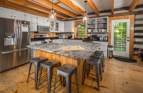 Todd Cabin | Rustic Log Cabin Near Todd with Hot Tub, Fire Pit & Mountain Views