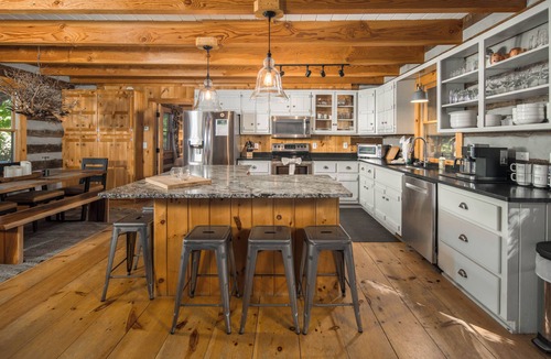 Todd Cabin | Rustic Log Cabin Near Todd with Hot Tub, Fire Pit & Mountain Views