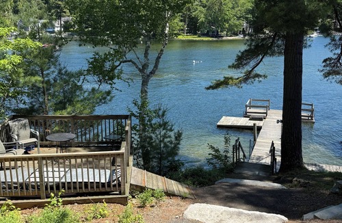 Standish Condo | Sebago Lake studio-style condo with enclosed sunroom and sunset views