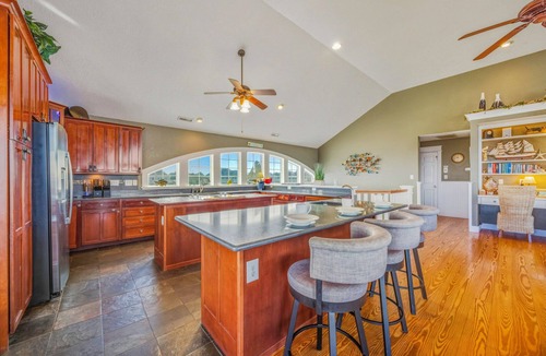 Wind Over Waves House | Soundfront Salvo Home w/Saltwater Pool, Hot Tub, Elevator, Theater, Tiki Bar