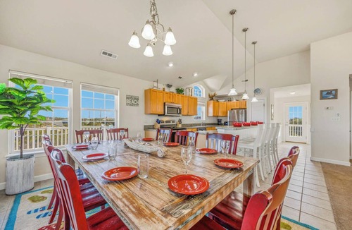Wind Over Waves House | Soundside Dog Friendly Home w/Pool, Hot Tub, Putting Green, Community Boat Ramp