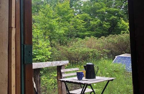 Central Frontenac House | The Coachman- Woodland Tiny Home with Sauna and Trails 15 minutes from Bull Lake