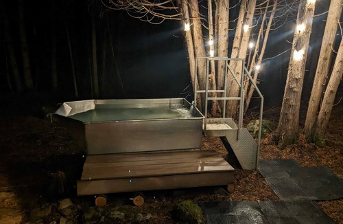 Central Frontenac House | The Coachman- Woodland Tiny Home with Sauna and Trails 15 minutes from Bull Lake