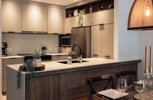 Saint-Faustin-Lac-Carre Apartment | The snö - Pool, lake and terrace