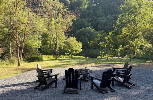 Lansing Cabin | Thistle Ridge Mountain & River Retreat- 12 acres, hot tub, EV charger, fire pits