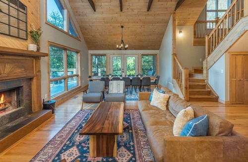 Brevard House | Treetop Lakehouse with Mountain Views Canoe Kayaks Fireplaces Bunk Room