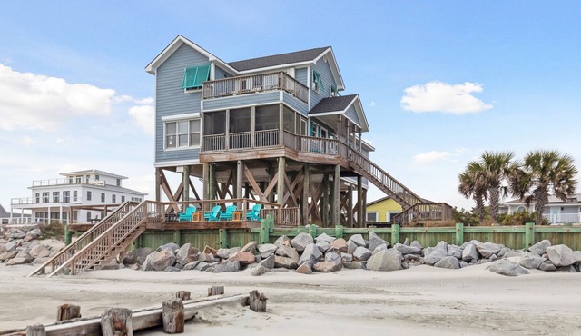 1 Summer Place! Private Volleyball Ct, Spacious Decks, Screen Porch - Pet Friendly - Oceanfront