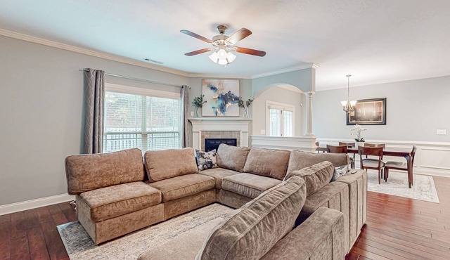 2-story house in great location with enclosed backyard, fireplace, streaming, AC