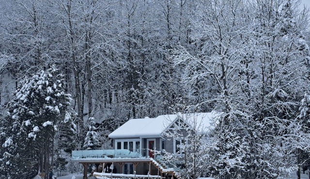 Beauty, tranquility, spa, winter wonderland