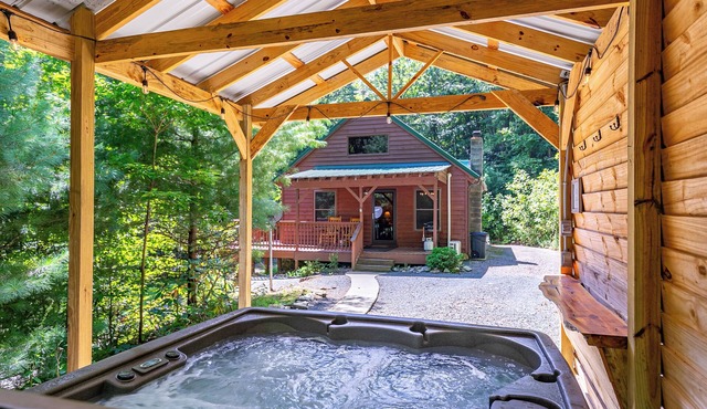 Blue Flower Cabin - 10 acres, private, hot tub, fire pit