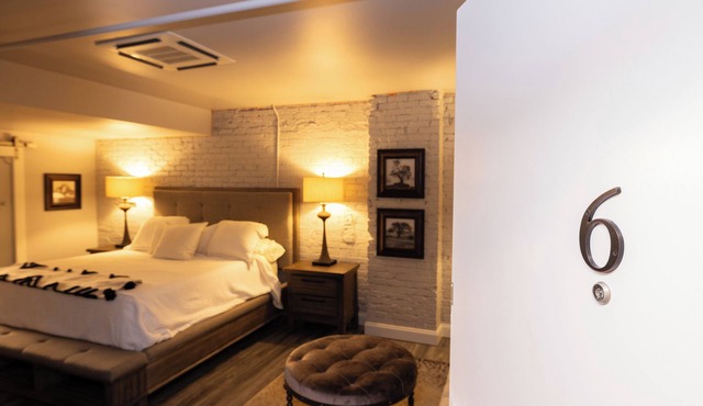 Boutique hotel in historic downtown Seneca. Room #6, King Bed.