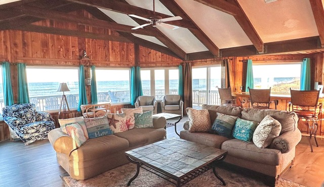 Escape to this rare oceanfront rental—two neighboring homes booked together!