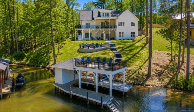 Lake Gaston Luxury Retreat | Dock, Kayaks, Fire Pit, Sleeps 10