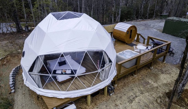 Luxury Wellness Dome with Private Sauna, Hot Tub & Cold Plunge Near Pisgah National Forest | Balsam Grove, North Carolina