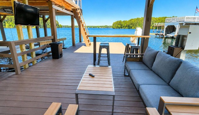 NEW! Main lake Family-Friendly retreat with private dock, game room, & fire pit!