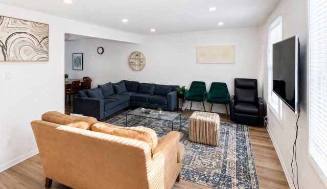 Room for everyone in this spacious 5-bedroom retreat! Gather, relax, and unwind with a luxurious king suite, a fun pool table, and fast Wi-Fi — perfect for family reunions and group getaways alike.
