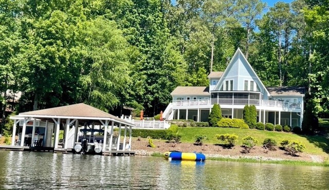 Stylish & Fresh Gaston Lakefront Retreat – Water Trampoline, Hot Tub, Family Fun
