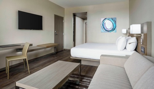 Room, 1 King Bed with Sofa bed, Roll-in Shower (High Floor)