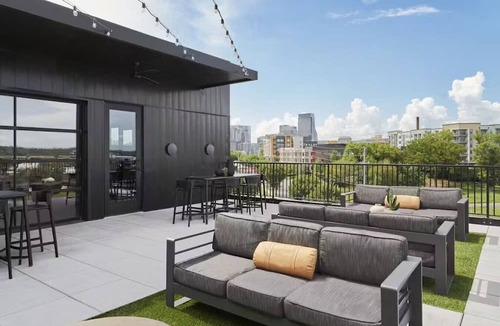 Academy Square Apartment | Nashville Oasis at The Muse: Modern 2BR With Balcony & Rooftop Views