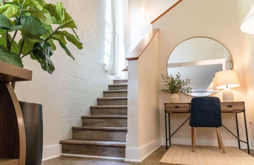 Roanoke Apartment | 2 BR + Free Private Parking - Sun Filled Tall Windows-Exposed Beam High Ceilings