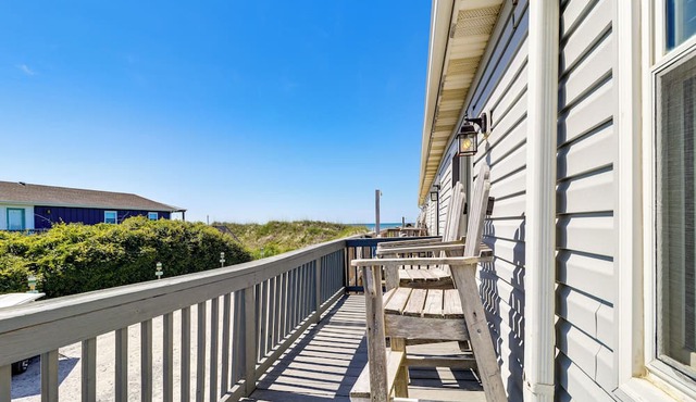 Oak Island Condo w/Ocean View: Steps to Beach!